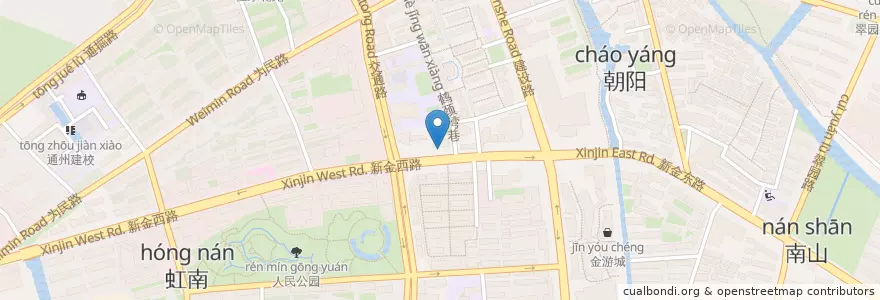 Mapa de ubicacion de 建工大厦东侧广场 en Çin, 南通市, 通州区, 金沙街道.