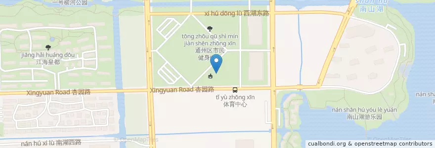Mapa de ubicacion de 游泳馆 en Китай, 南通市, 通州区, 金新街道.