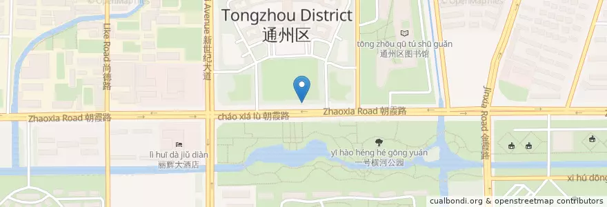 Mapa de ubicacion de 行政中心南门 en 중국, 南通市, 通州区, 金新街道.
