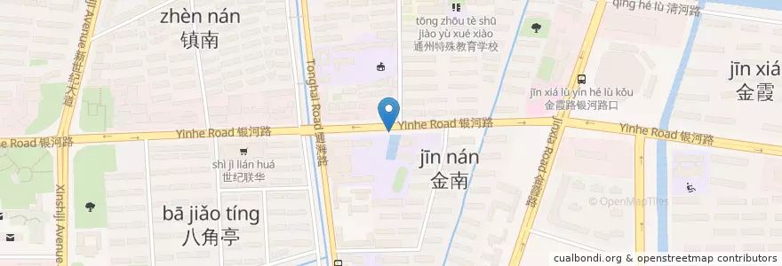 Mapa de ubicacion de 通州卫校大门东侧 en Çin, 南通市, 通州区, 金新街道.