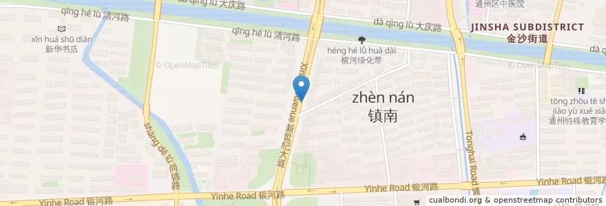 Mapa de ubicacion de 金鑫公寓 en Chine, 南通市, 通州区, 金沙街道.