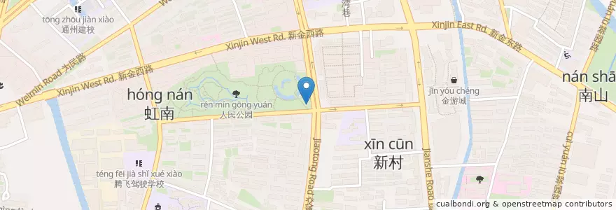 Mapa de ubicacion de 人民公园 en Chine, 南通市, 通州区, 金沙街道.