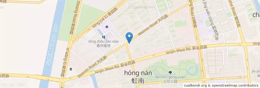 Mapa de ubicacion de 金点小区大门对面 en China, 南通市, 通州区, 金沙街道.