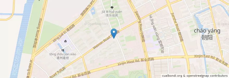 Mapa de ubicacion de 虹南花苑东侧 en 中国, 南通市, 通州区, 金沙街道.