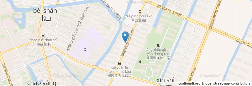 Mapa de ubicacion de 佳苑东区大门北侧 en 中国, 南通市, 通州区, 金沙街道.