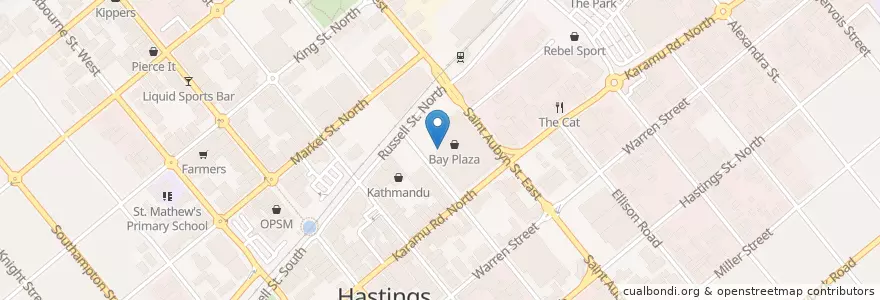 Mapa de ubicacion de St Pierre Presents Sushi en New Zealand, Hawke's Bay, Hastings District.
