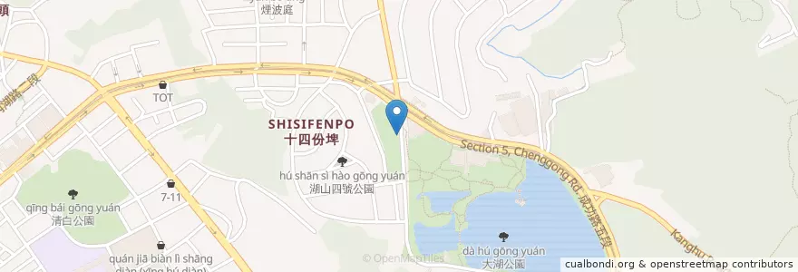 Mapa de ubicacion de 大湖公園地下停車場 en Taiwan, 新北市, Taipé, 內湖區.