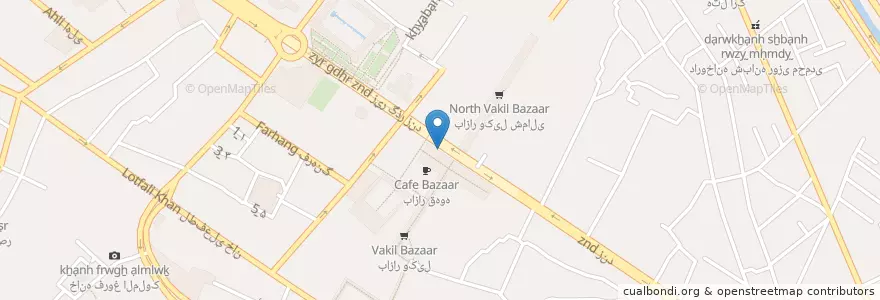 Mapa de ubicacion de رستوران سنتی شرزه en 伊朗, استان فارس, شهرستان شیراز, بخش مرکزی, شیراز.