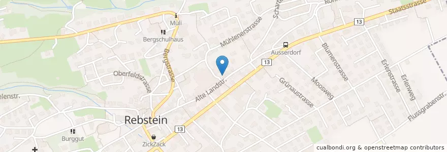 Mapa de ubicacion de Sternen en İsviçre, Sankt Gallen, Wahlkreis Rheintal, Rebstein.