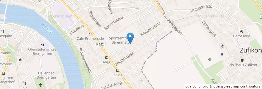 Mapa de ubicacion de Feuerwehr Bremgarten en Switzerland, Aargau, Bezirk Bremgarten, Bremgarten (Ag).