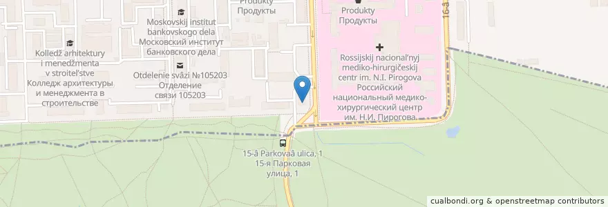 Mapa de ubicacion de Шашлык 23 en Rússia, Distrito Federal Central, Москва, Восточный Административный Округ, Район Восточное Измайлово.