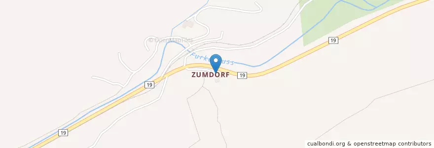 Mapa de ubicacion de Zumdorf en Schweiz/Suisse/Svizzera/Svizra, Uri, Korporation Ursern, Hospental.