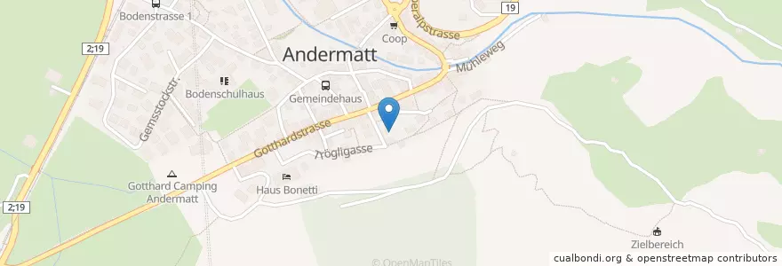 Mapa de ubicacion de Freiwillige Feuerwehr en سويسرا, Uri, Korporation Ursern, Andermatt.