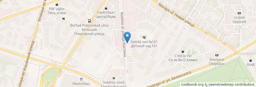 Mapa de ubicacion de Юникредит банк en Russie, District Fédéral De La Volga, Oblast De Nijni Novgorod, Городской Округ Нижний Новгород.