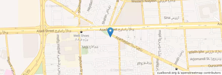 Mapa de ubicacion de دندانپزشکی دکتر مسگری en 이란, 테헤란, شهرستان تهران, 테헤란, بخش مرکزی شهرستان تهران.
