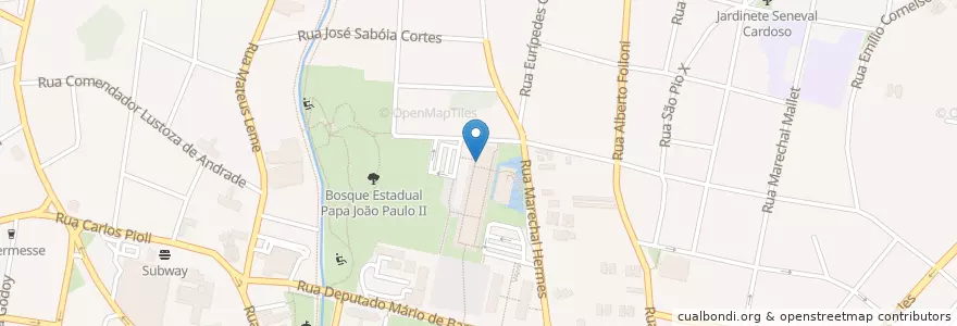 Mapa de ubicacion de MON Café en 브라질, 남부지방, 파라나, Região Geográfica Intermediária De Curitiba, Região Metropolitana De Curitiba, Microrregião De Curitiba, 쿠리치바.