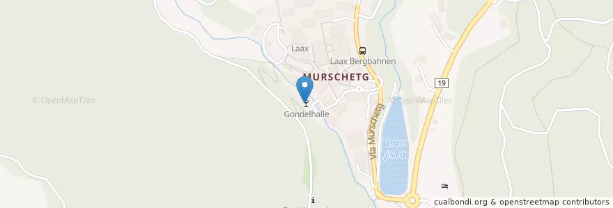 Mapa de ubicacion de Gondelhalle en 스위스, Graubünden/Grigioni/Grischun, Surselva, Laax.