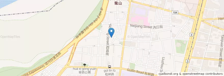 Mapa de ubicacion de 臺北西園郵局 en Taïwan, Nouveau Taipei, Taipei, 萬華區.