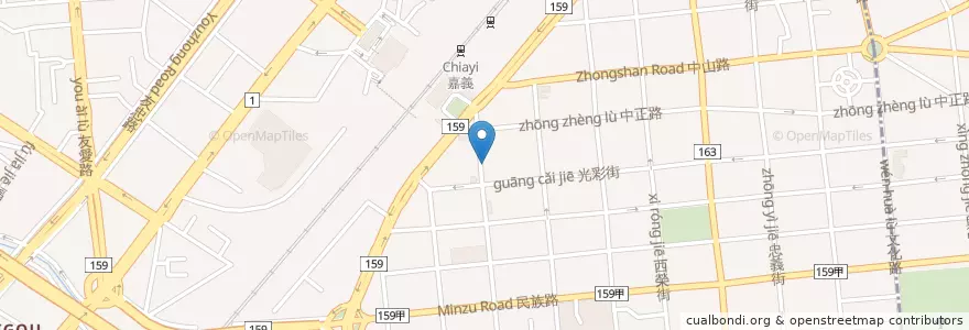 Mapa de ubicacion de 三商巧福 en Taiwan, 臺灣省, 嘉義市, 嘉義縣, 西區.