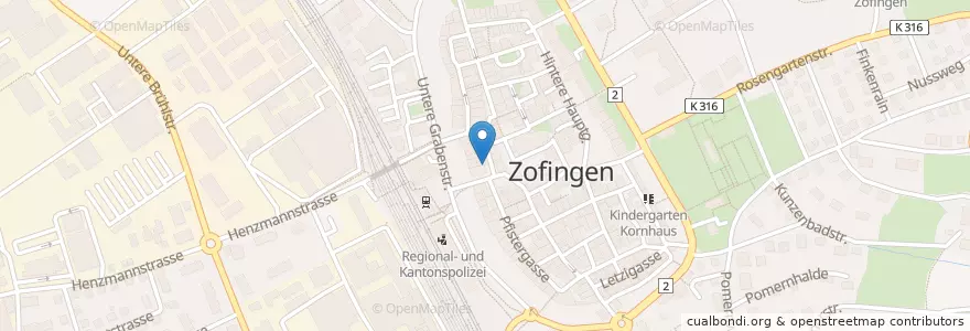 Mapa de ubicacion de Migros Bank en سويسرا, Aargau, Bezirk Zofingen, Zofingen.