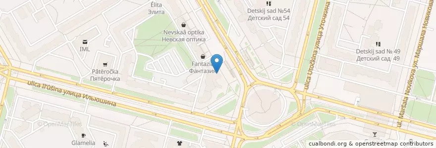 Mapa de ubicacion de Совкомбанк en Russie, District Fédéral Du Nord-Ouest, Oblast De Léningrad, Saint-Pétersbourg, Приморский Район, Округ Озеро Долгое.