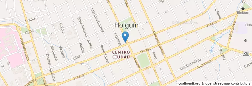 Mapa de ubicacion de Banco de Crédito y Comercio. Aguilera y Maceo. en キューバ, Holguín, Holguín.