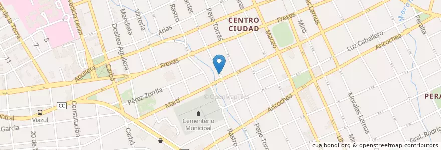 Mapa de ubicacion de Cajero automático d Martí y Cardet en 쿠바, Holguín, Holguín.