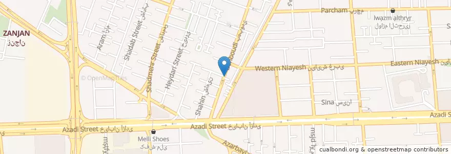 Mapa de ubicacion de خودپرداز بانک ملت en Иран, Тегеран, شهرستان تهران, Тегеран, بخش مرکزی شهرستان تهران.