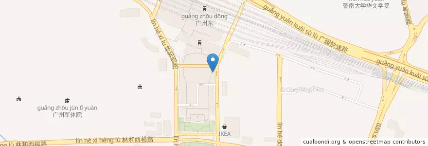 Mapa de ubicacion de McDonald's en الصين, غوانغدونغ, 广州市, 天河区, 林和街道.