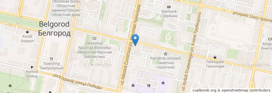 Mapa de ubicacion de Белгородский областной суд en Russland, Föderationskreis Zentralrussland, Oblast Belgorod, Белгородский Район, Городской Округ Белгород.