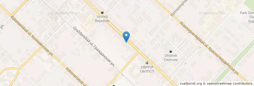 Mapa de ubicacion de Молодёжный центр "Выбор" en Rusia, Distrito Federal Central, Óblast De Moscú, Коломенский Городской Округ.