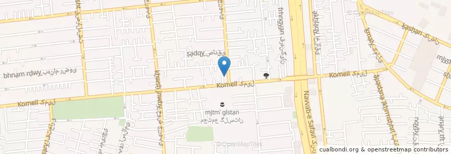 Mapa de ubicacion de مدرسه معلم شهید محمد امینی en 이란, 테헤란, شهرستان تهران, 테헤란, بخش مرکزی شهرستان تهران.