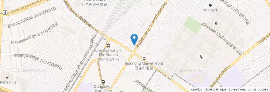 Mapa de ubicacion de 다일천사병원 en Südkorea, Seoul, 동대문구, 전농1동.