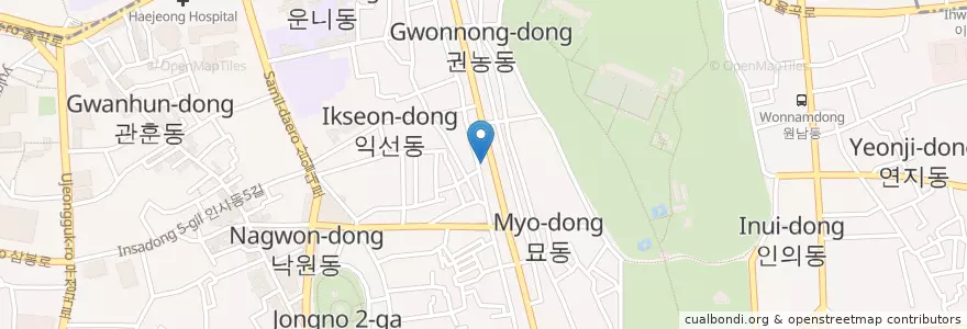 Mapa de ubicacion de 수련집 en Corée Du Sud, Séoul, 종로구, 종로1·2·3·4가동.