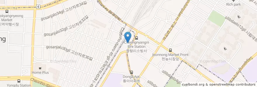 Mapa de ubicacion de 밥퍼나눔운동본부 en 대한민국, 서울, 동대문구, 답십리1동.