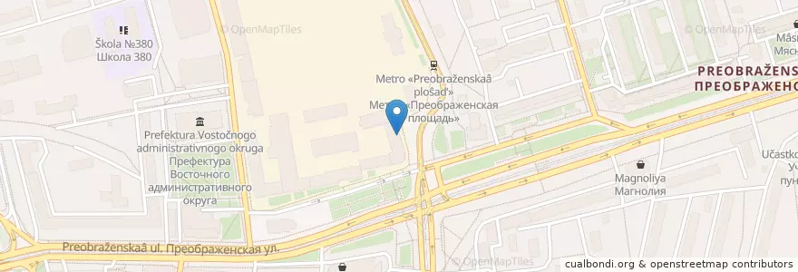 Mapa de ubicacion de Кофе с собой en Rusland, Centraal Federaal District, Moskou, Восточный Административный Округ, Район Преображенское.