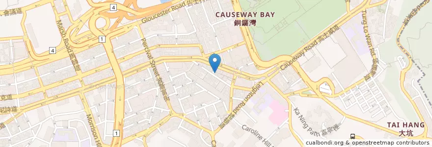 Mapa de ubicacion de 大班麵包西餅 Taipan en Çin, Guangdong, Hong Kong, Hong Kong Adası, Yeni Bölgeler, 灣仔區 Wan Chai District.