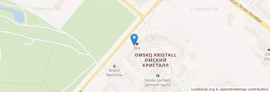 Mapa de ubicacion de Кристалл en ロシア, シベリア連邦管区, オムスク州, オムスク地区, オムスク管区.