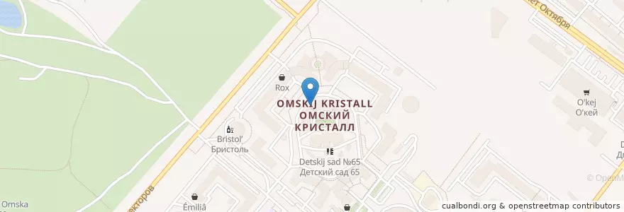Mapa de ubicacion de Дантист en Russie, District Fédéral Sibérien, Oblast D'Omsk, Омский Район, Городской Округ Омск.