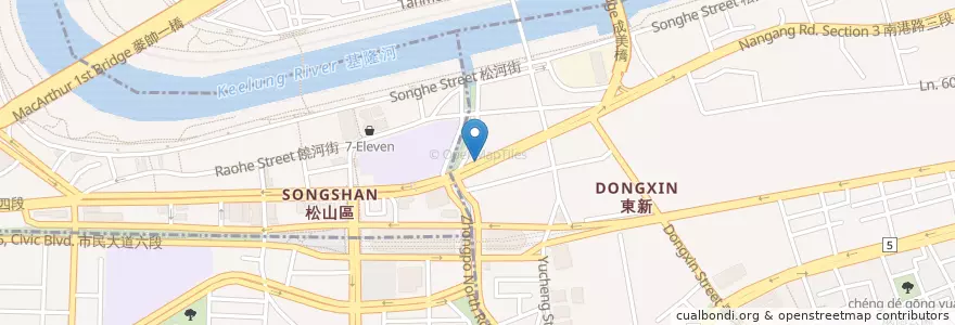 Mapa de ubicacion de Bade & Zhongpo Intersection en Taiwan, New Taipei, Taipei.