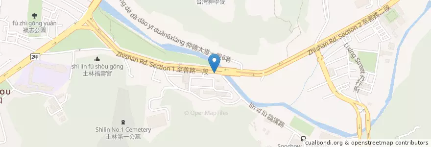 Mapa de ubicacion de 至善臨溪路口 en تایوان, 新北市, تایپه, 士林區.
