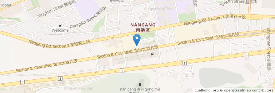 Mapa de ubicacion de 南港車站(興華路) en Taiwan, Nuova Taipei, Taipei, Distretto Di Nangang.