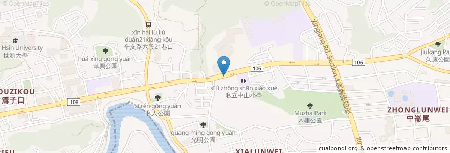 Mapa de ubicacion de 木柵光輝路口 en تايوان, تايبيه الجديدة, تايبيه, 文山區.