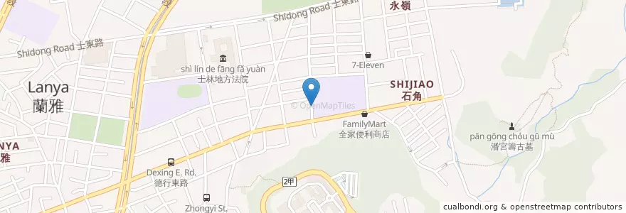Mapa de ubicacion de 芝山國小 en Taiwan, 新北市, Taipé, 士林區.