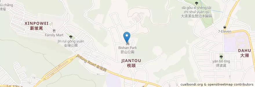 Mapa de ubicacion de 碧山公園 en Тайвань, Новый Тайбэй, Тайбэй, Нэйху.