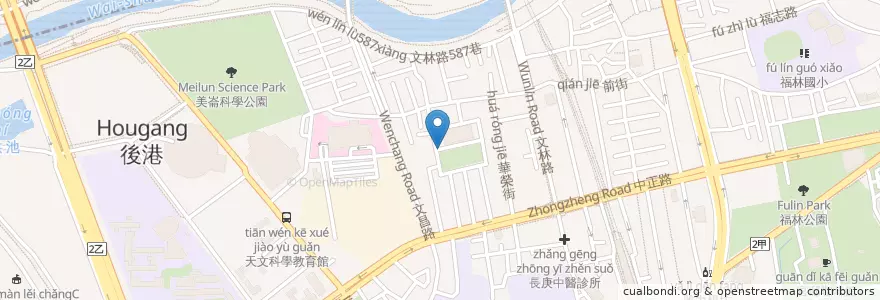 Mapa de ubicacion de 華聲公園 en 臺灣, 新北市, 臺北市, 士林區.