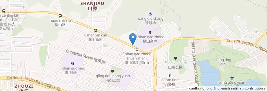 Mapa de ubicacion de 麗山高中 en تایوان, 新北市, تایپه, 內湖區.