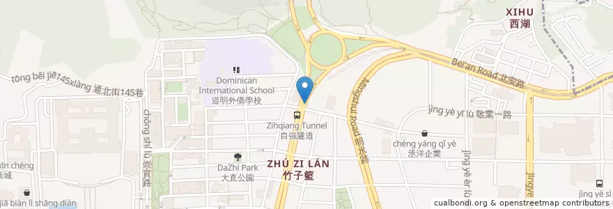 Mapa de ubicacion de 北安大直街口 en 台湾, 新北市, 台北市, 中山区.