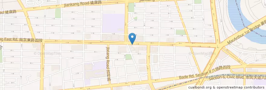 Mapa de ubicacion de 捷運南京三民站(3號出口) en 臺灣, 新北市, 臺北市, 松山區.