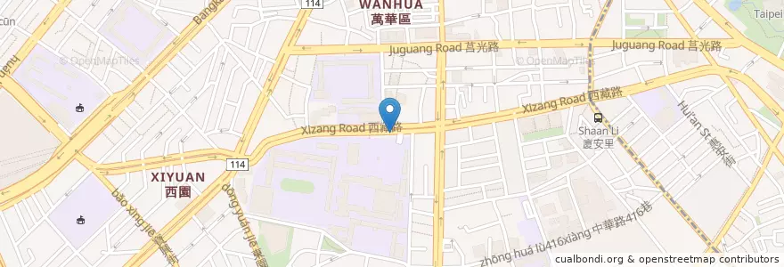 Mapa de ubicacion de Wanhua Junior High School en Taiwan, New Taipei, Taipei, Wanhua District.